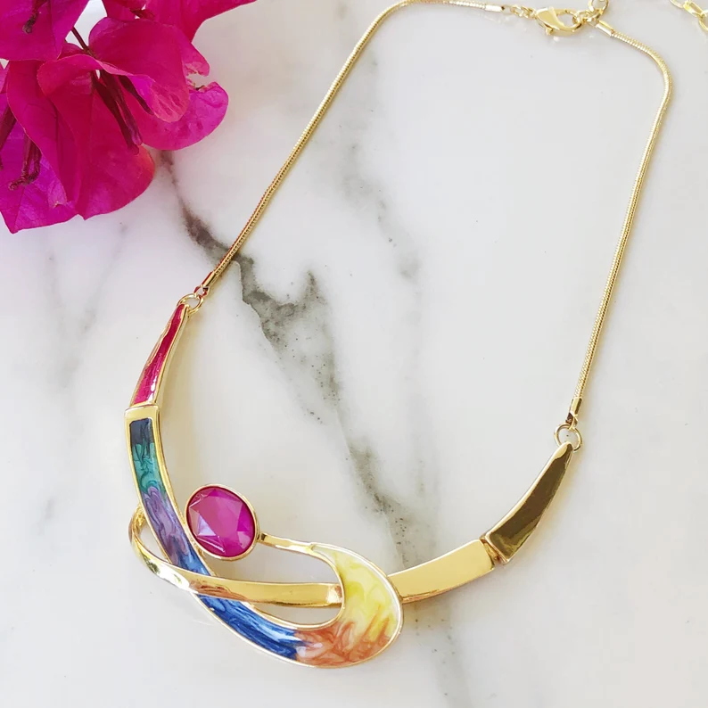 Multicolor fashion necklace