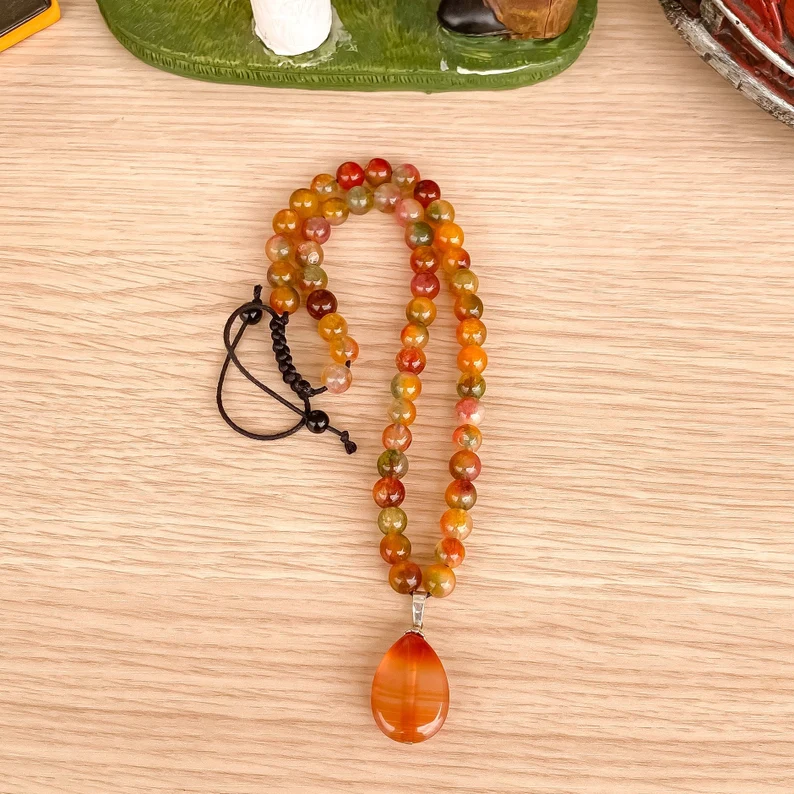 Orange carnelian necklace