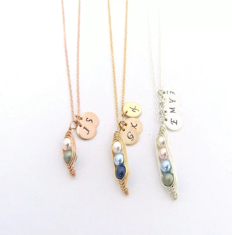 Peas in a pod necklace
