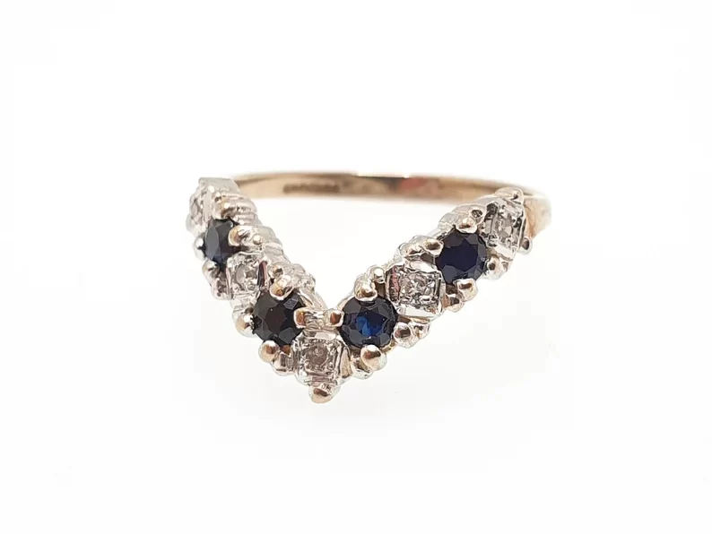 Vintage sapphire wishbone rings