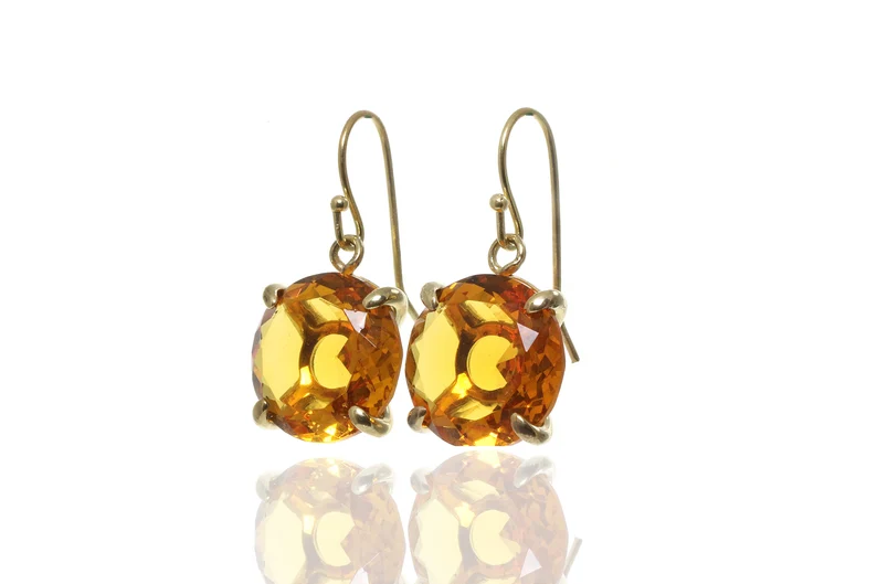 Yellow citrine earrings