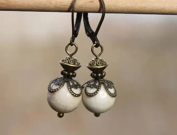 ivory dangle earrings