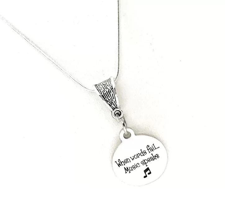 music quote pendant necklace