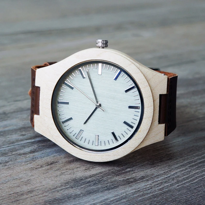 personalized maple wood watch