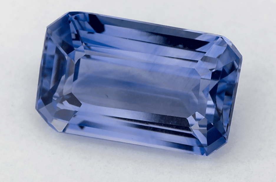 blue sapphire in emerald cut 