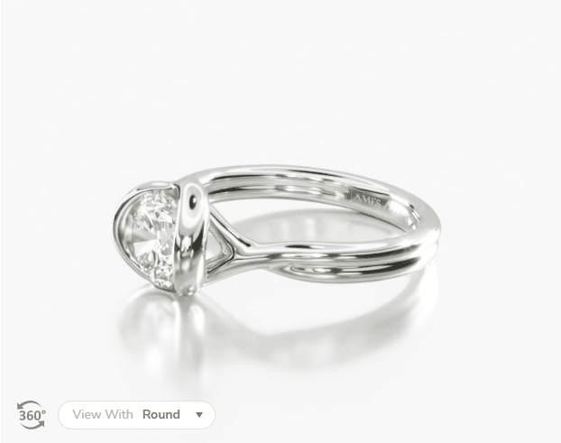 Half bezel knot solitaire setting ring