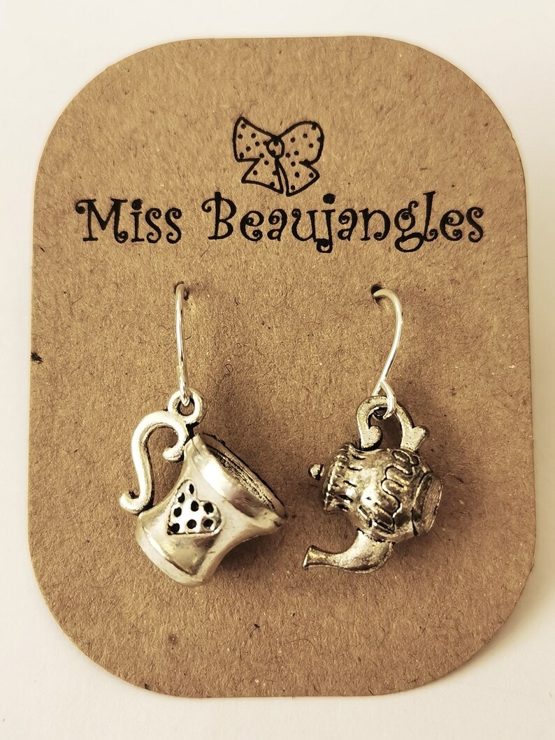 Teapot and cup earrings