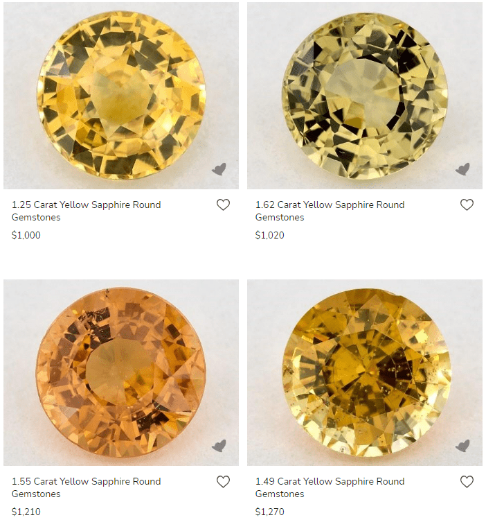 round yellow sapphires from james allen