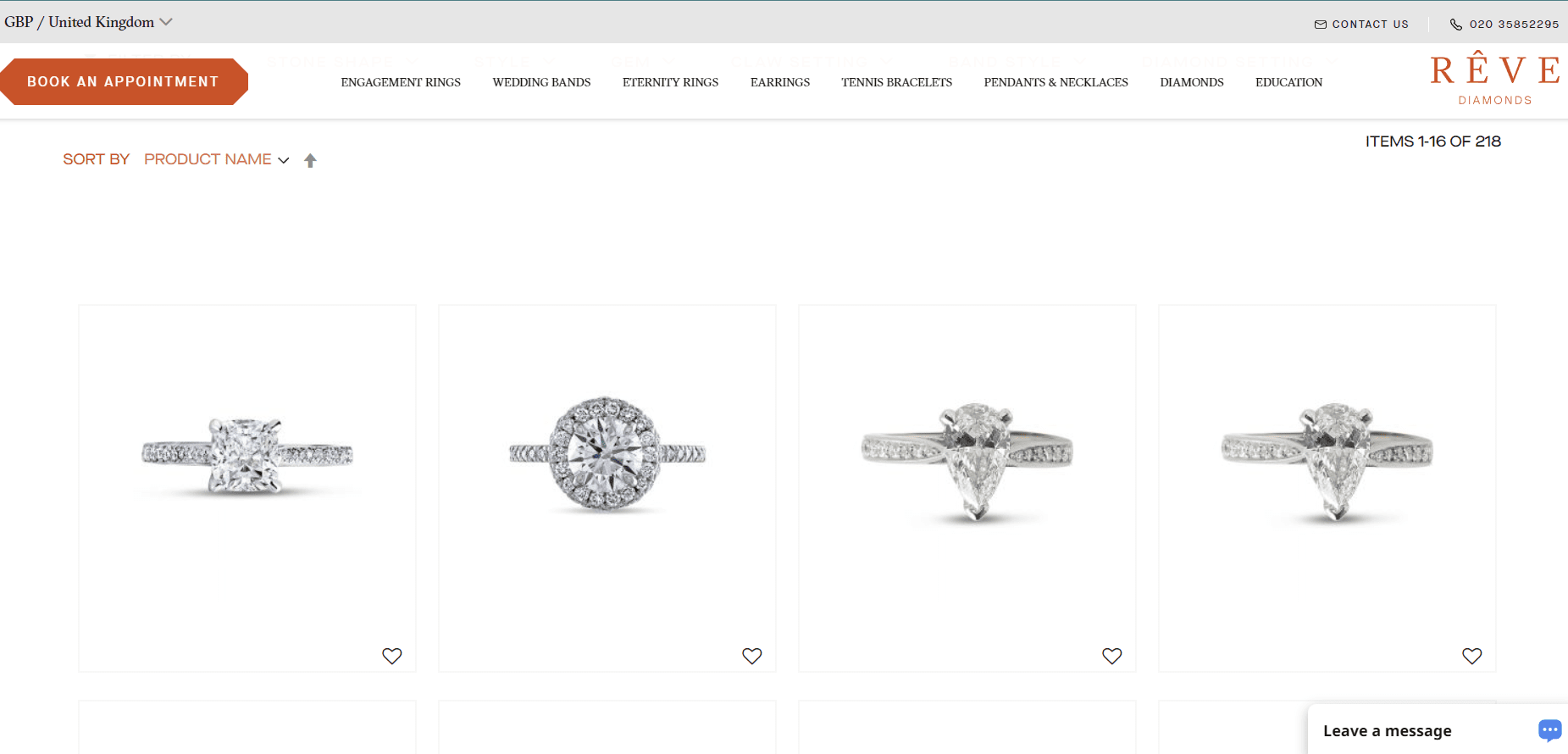 Reve diamonds engagement rings