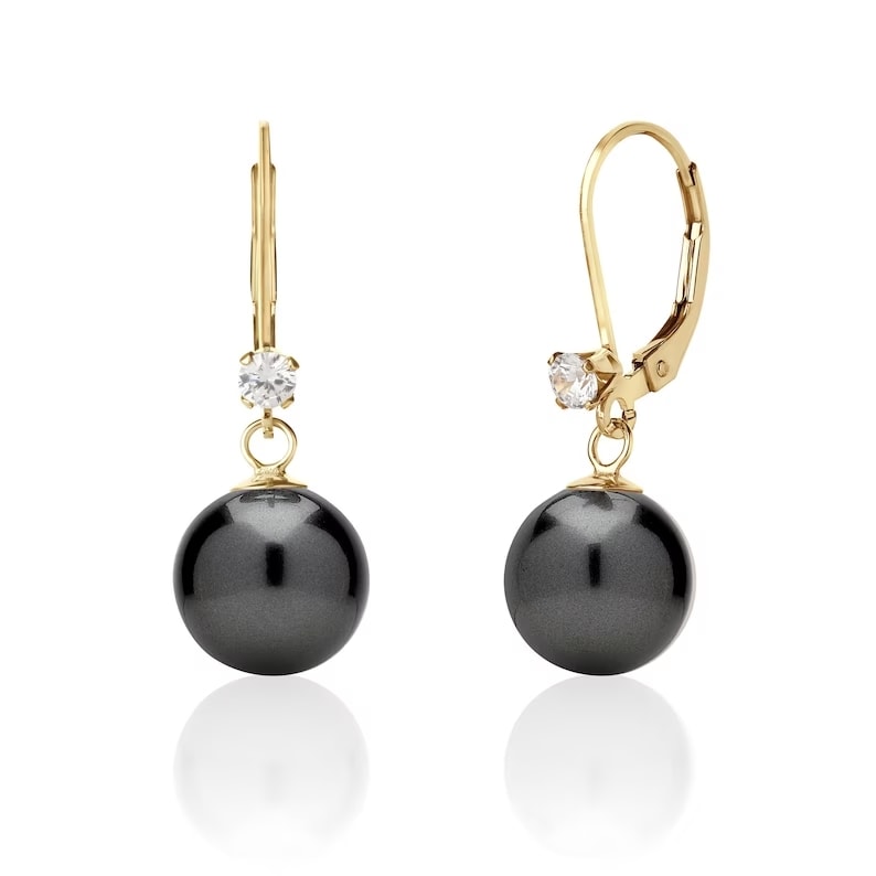 tahitian black pearl drop earrings