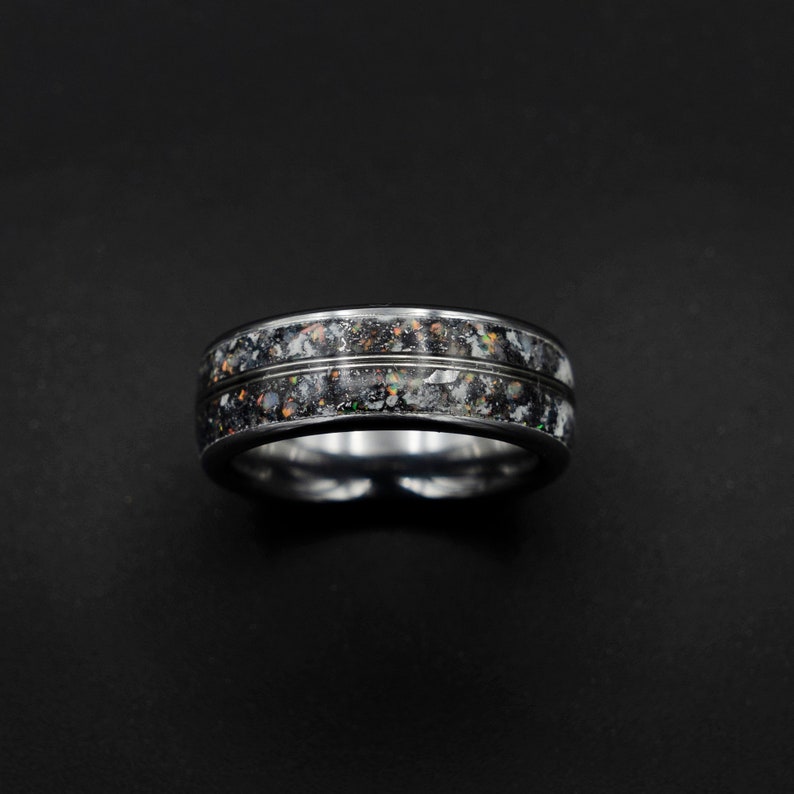 Meteorite Opal Ring