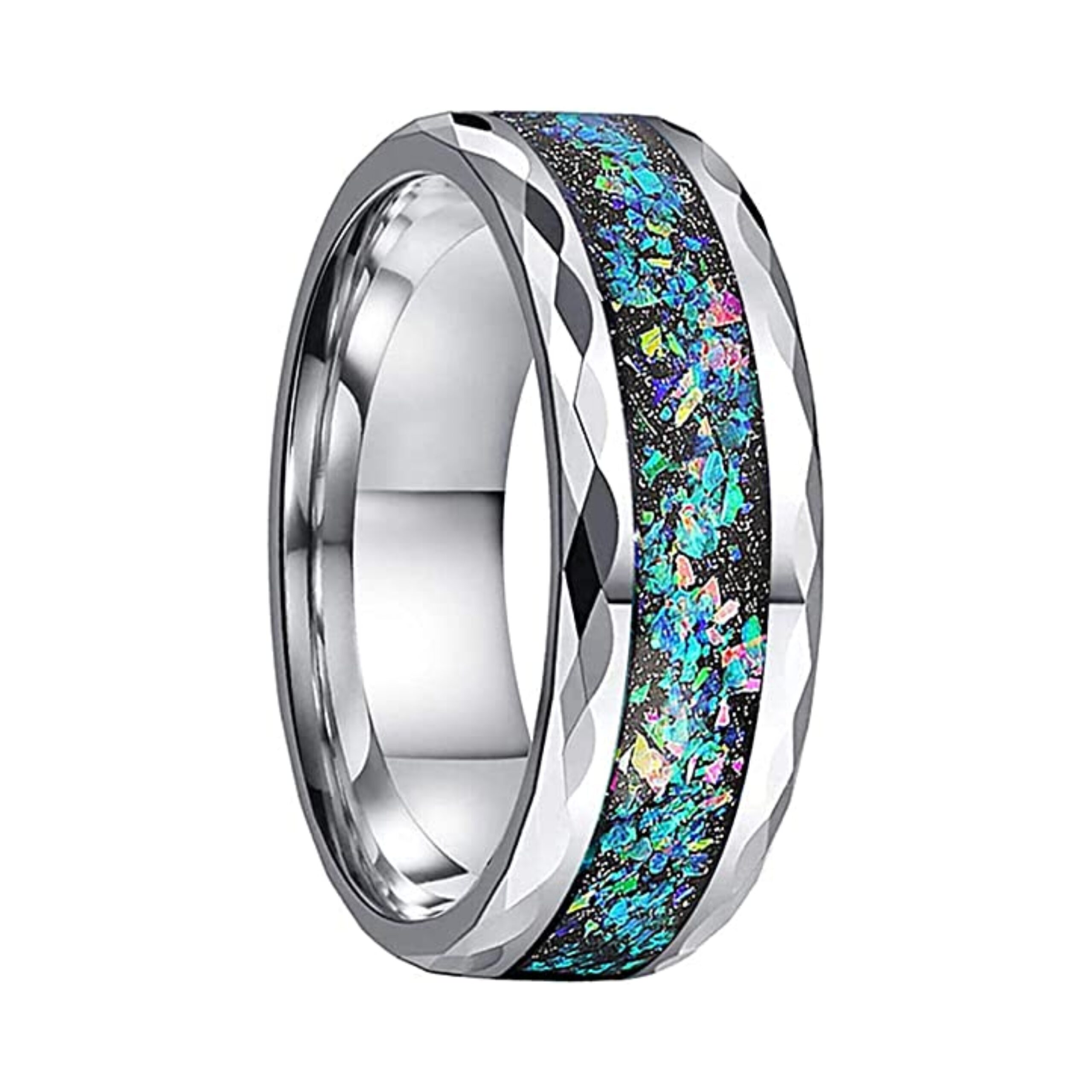 Wedding Ring with Opal Stones