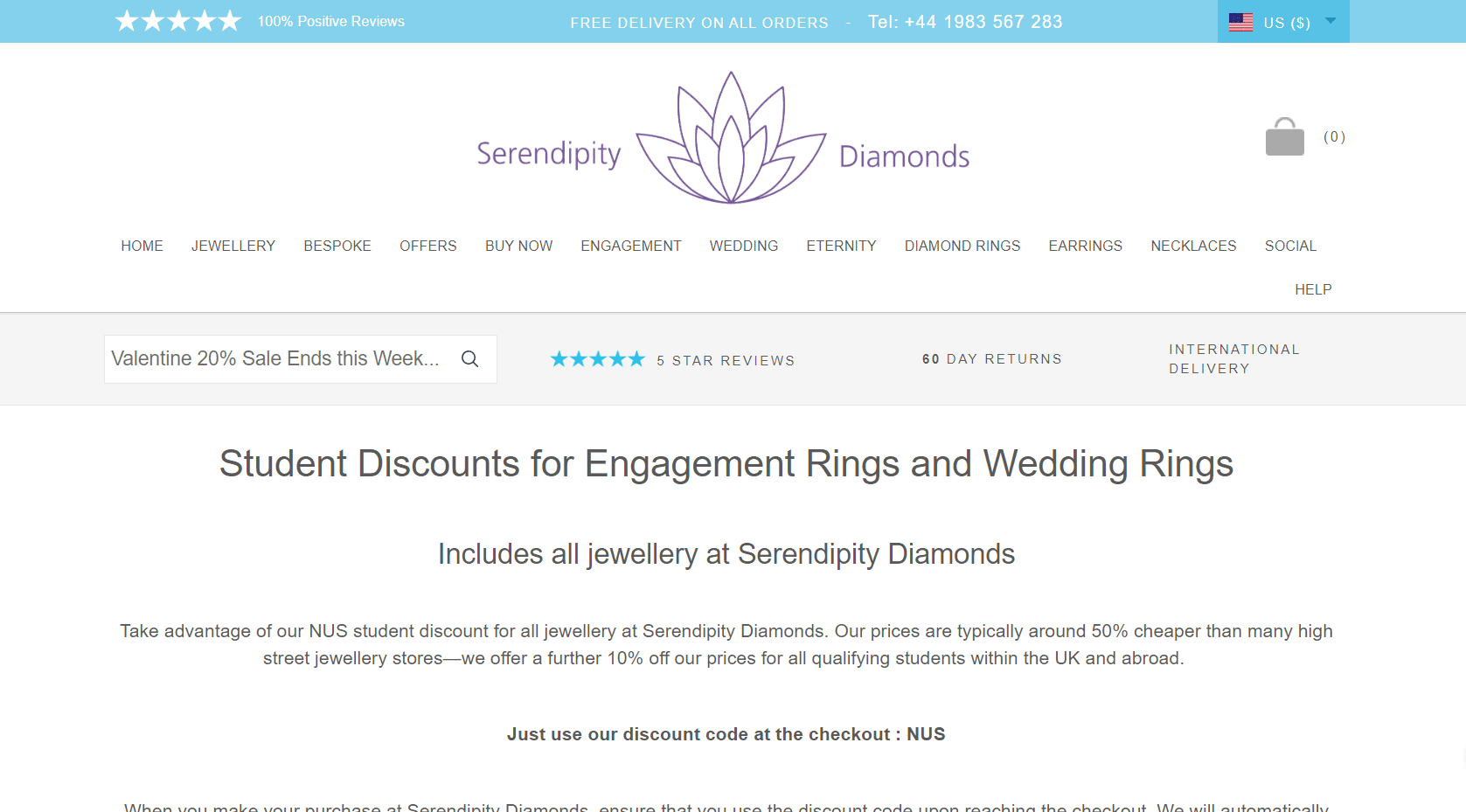 serendipity diamonds student discounts