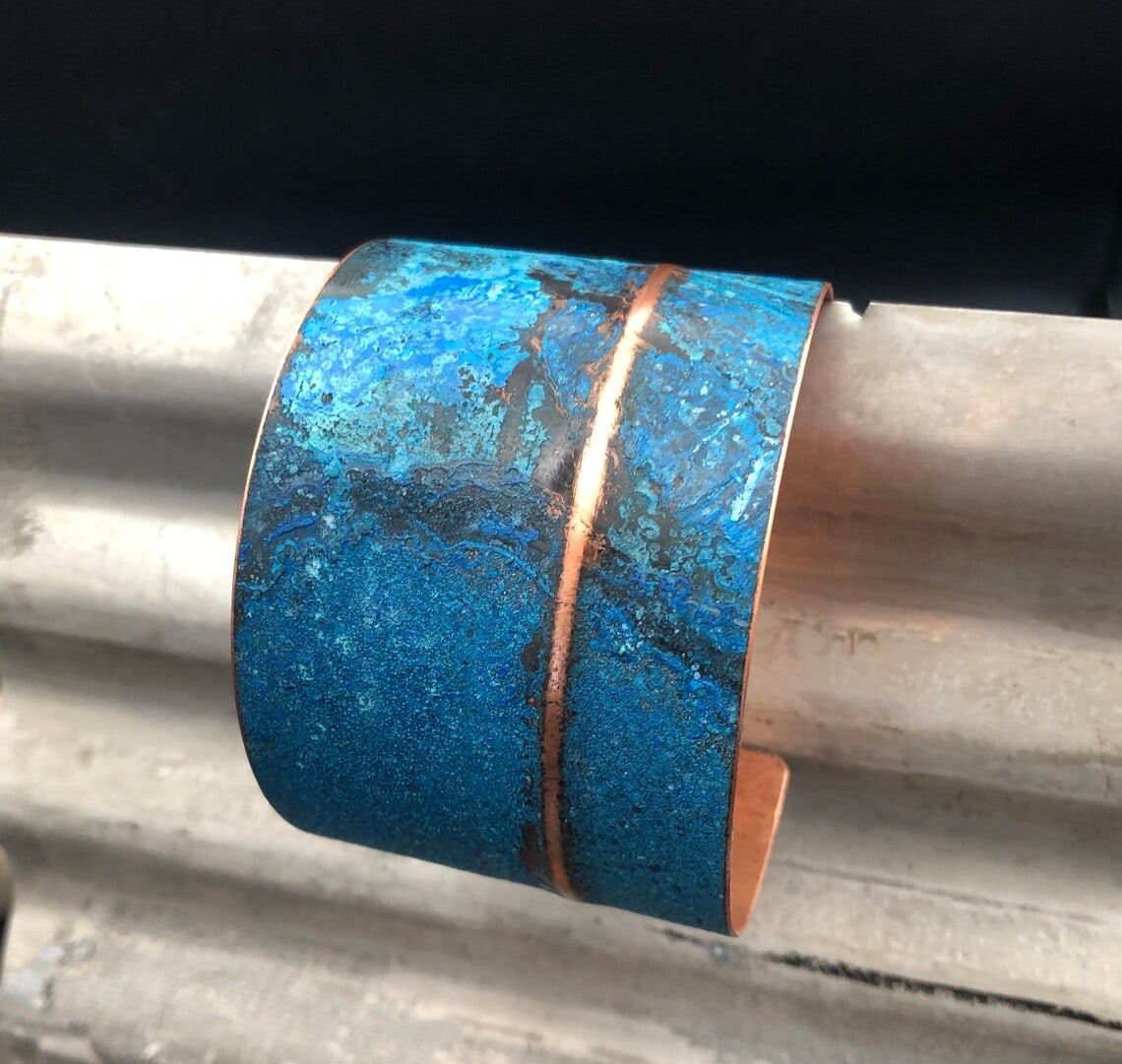 patina copper cuff bracelet