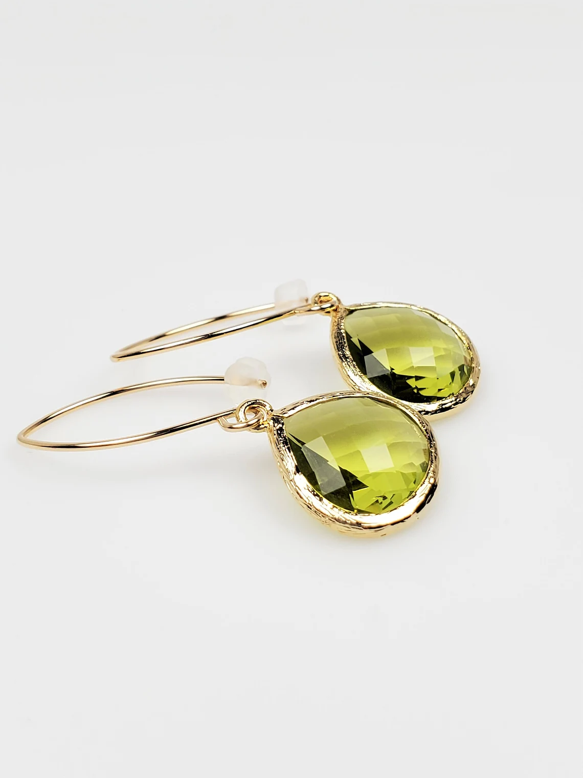 peridot glass earrings