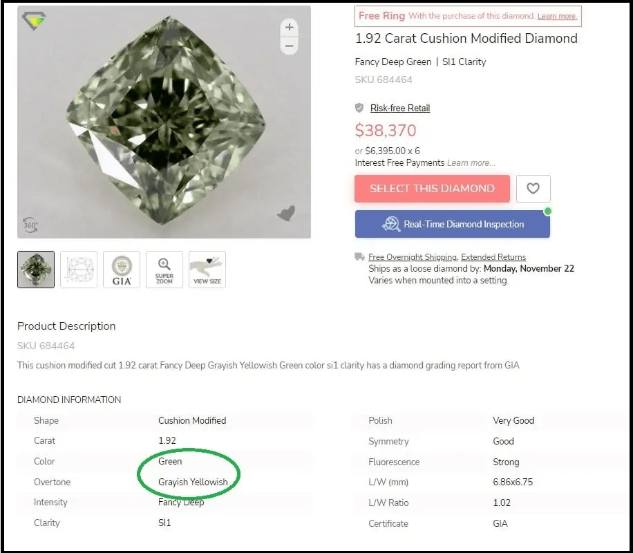 listing of green diamond