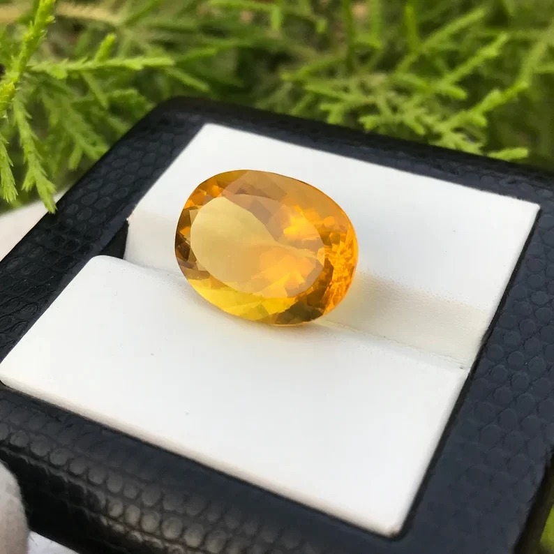 natural orange fluorite gemstone