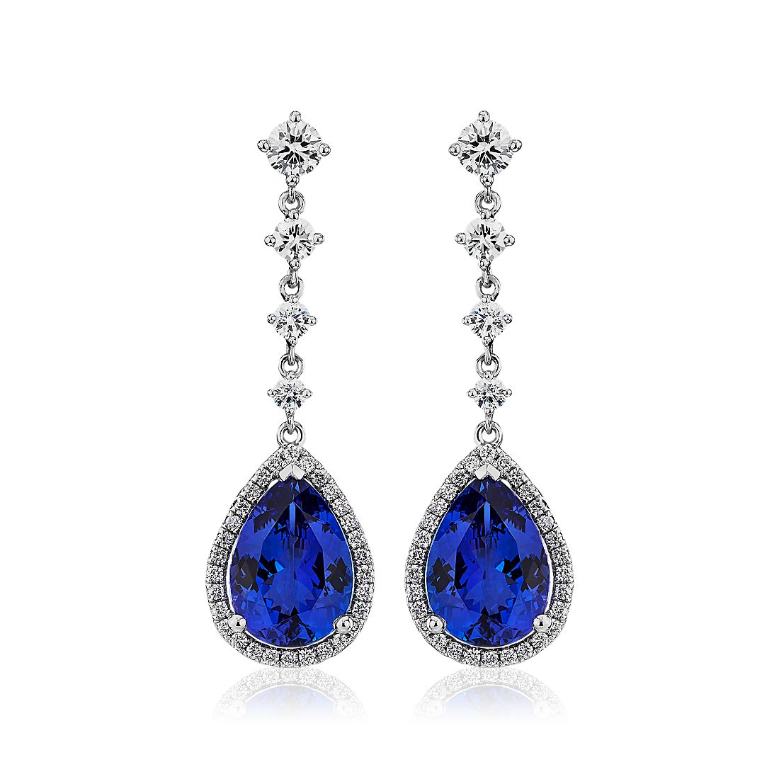 Pear-shaped tanzanite earrings