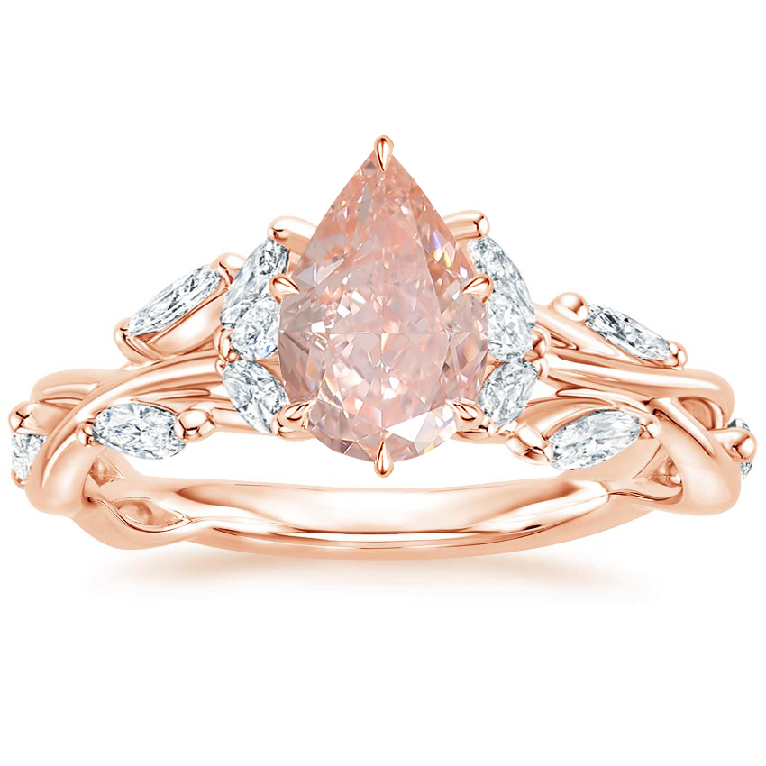 lab created pink diamond ring