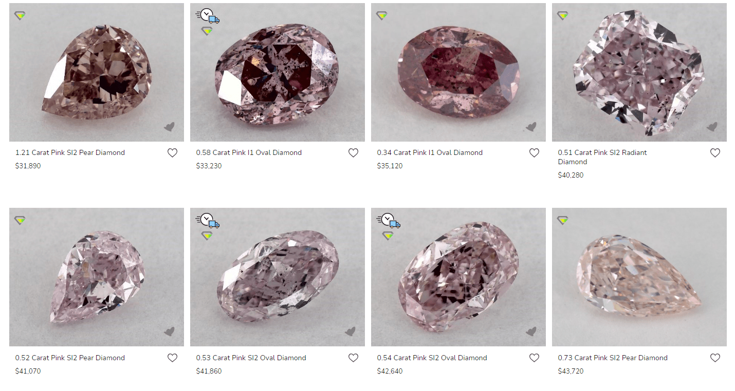 pink diamonds listing 