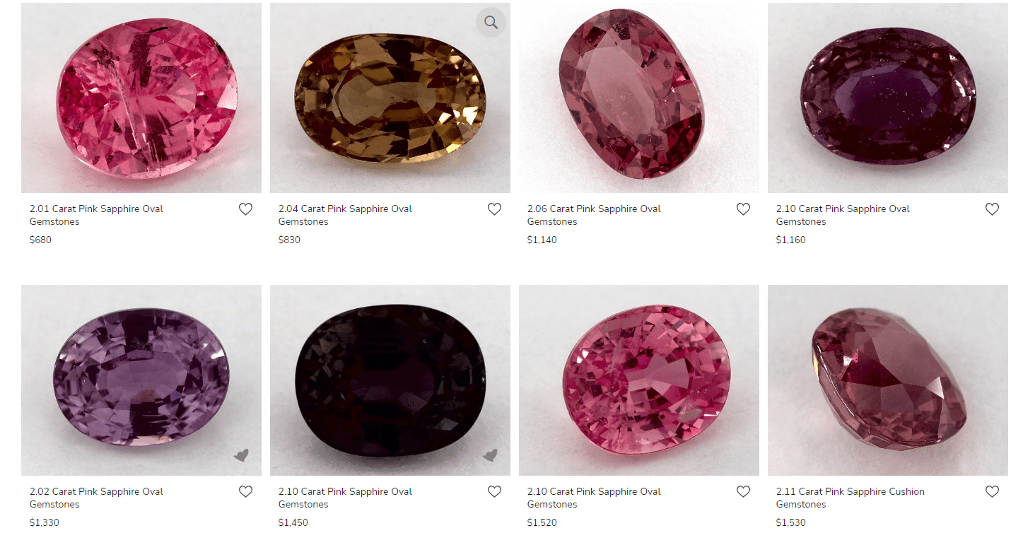 pink sapphire listing