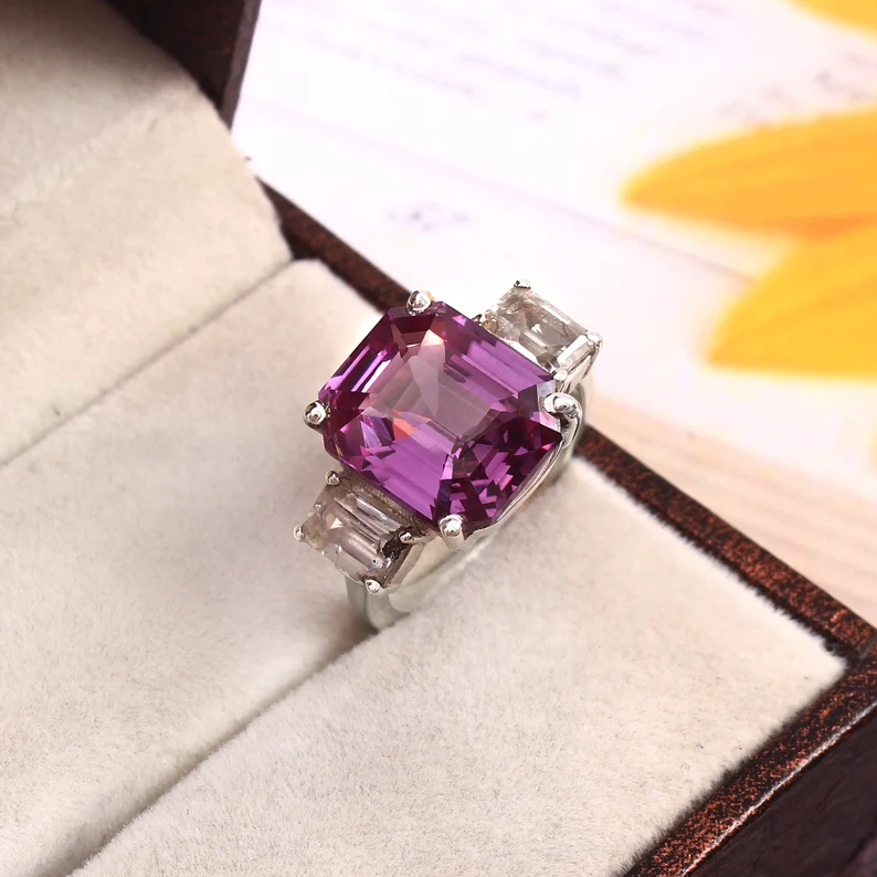 purple garnet ring