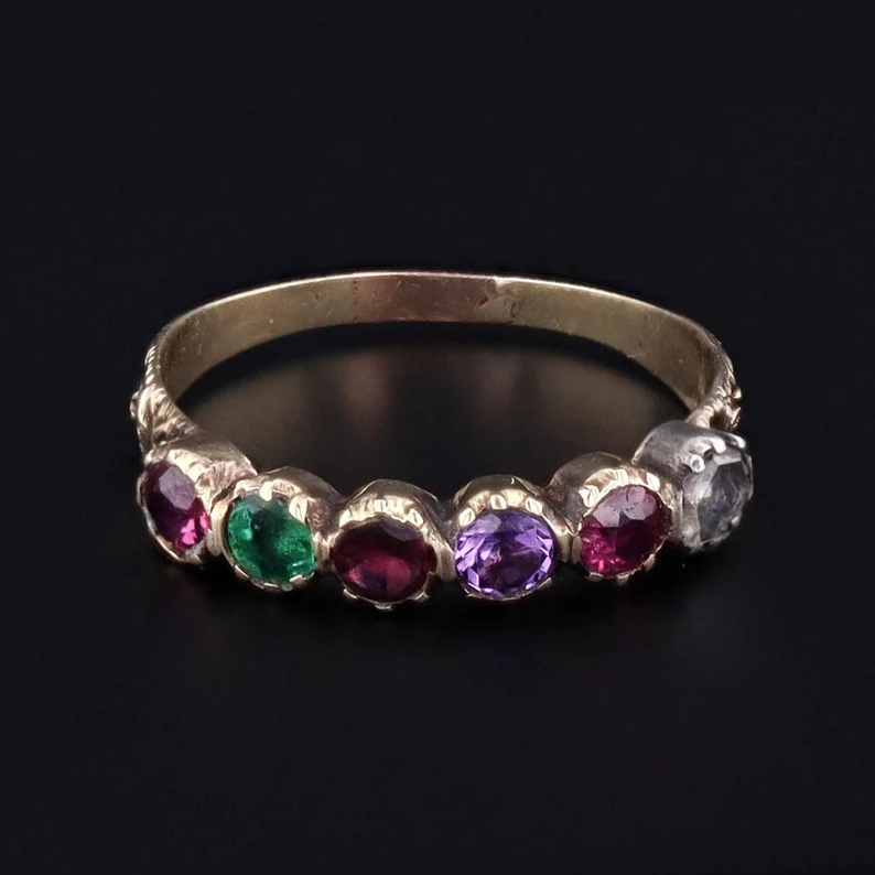 ring with series of gemstones