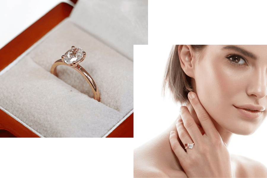 two images of ring and girl iwth ring