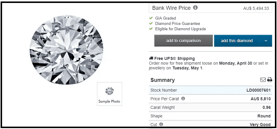 individual diamond listing