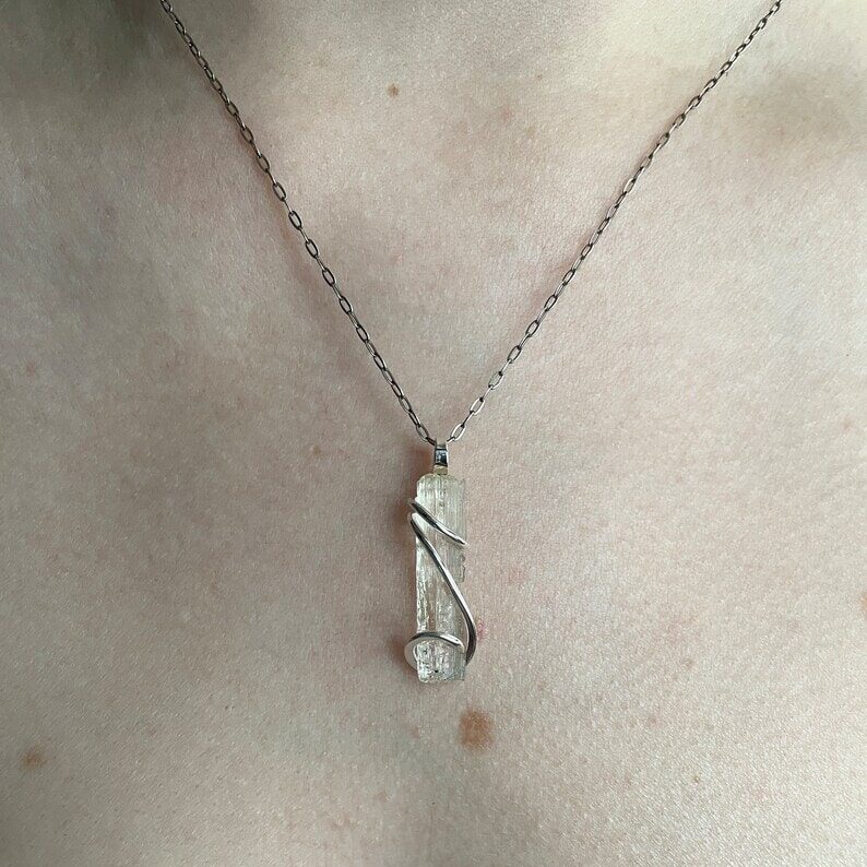 clear scapolite pendant necklace