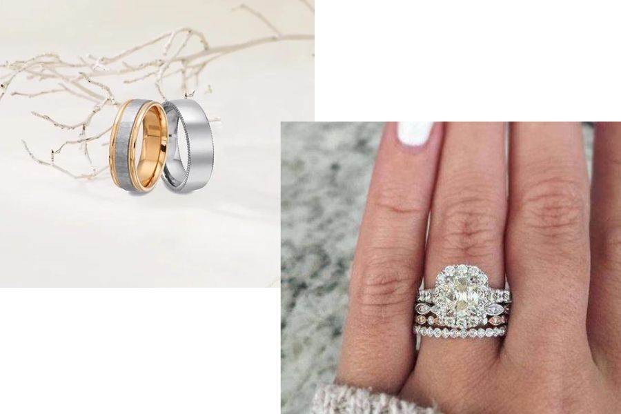 engagement rings on hand