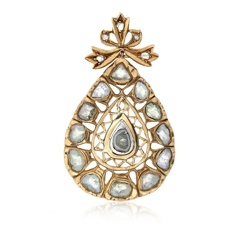Vintage victorian mughal cut diamond pendant