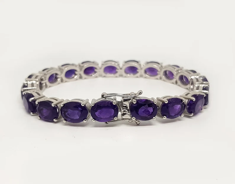 purple amethyst tennis bracelet