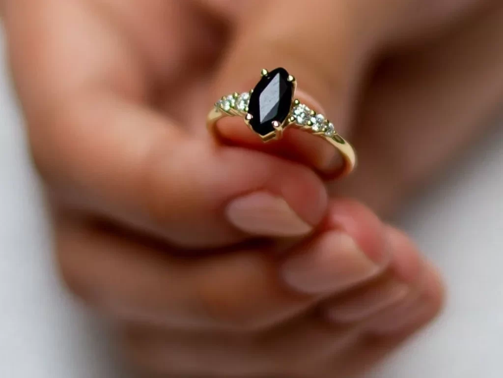 black sapphire ring