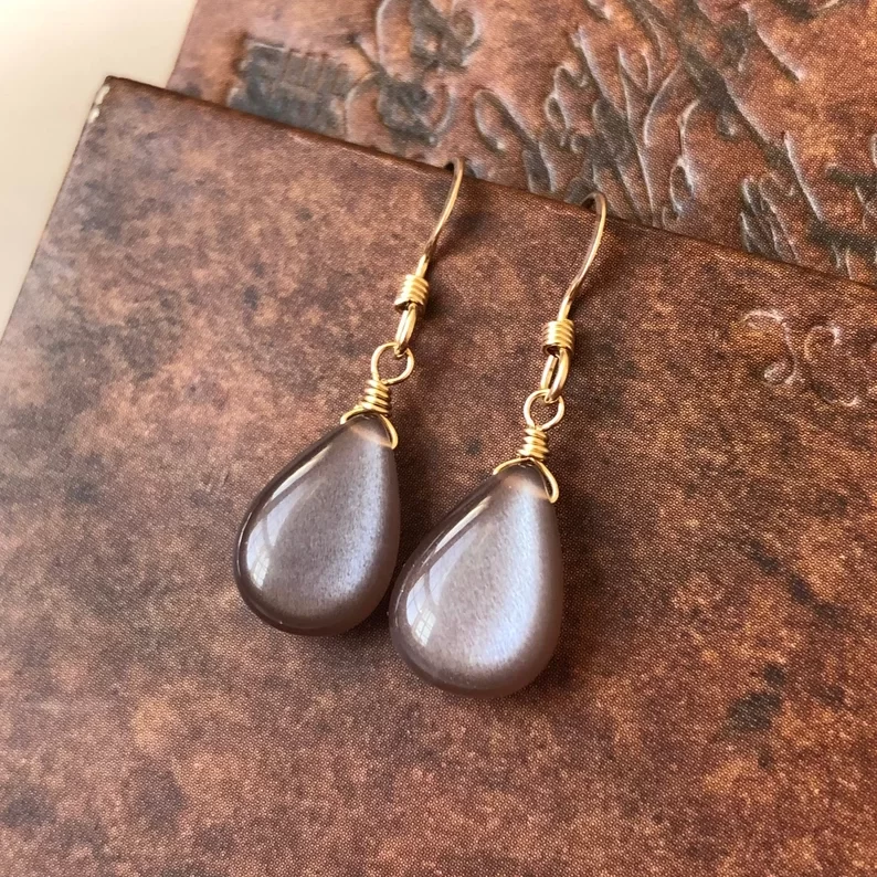 brown moonstone earrings