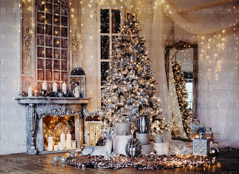 elegant christmas living room backdrop