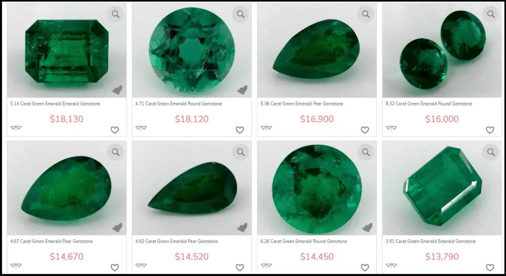 emerald stone listing 