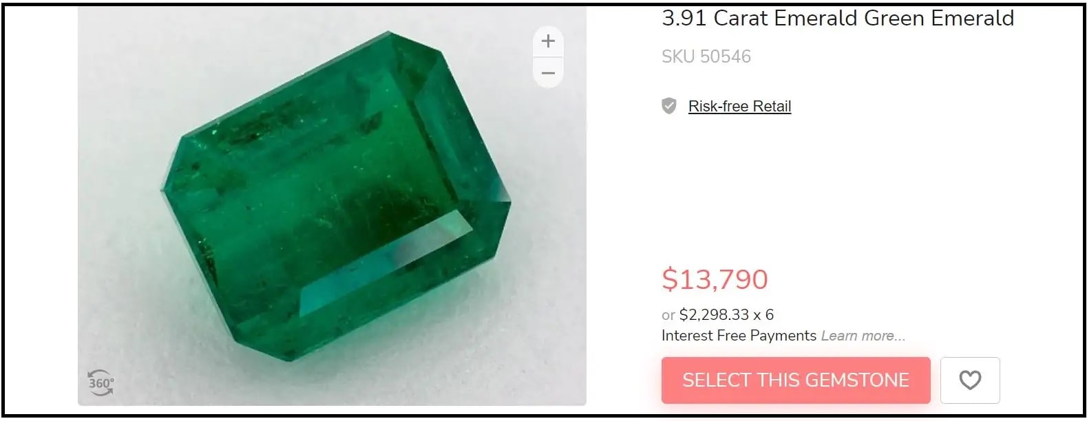 loose emerald with inclusions 
