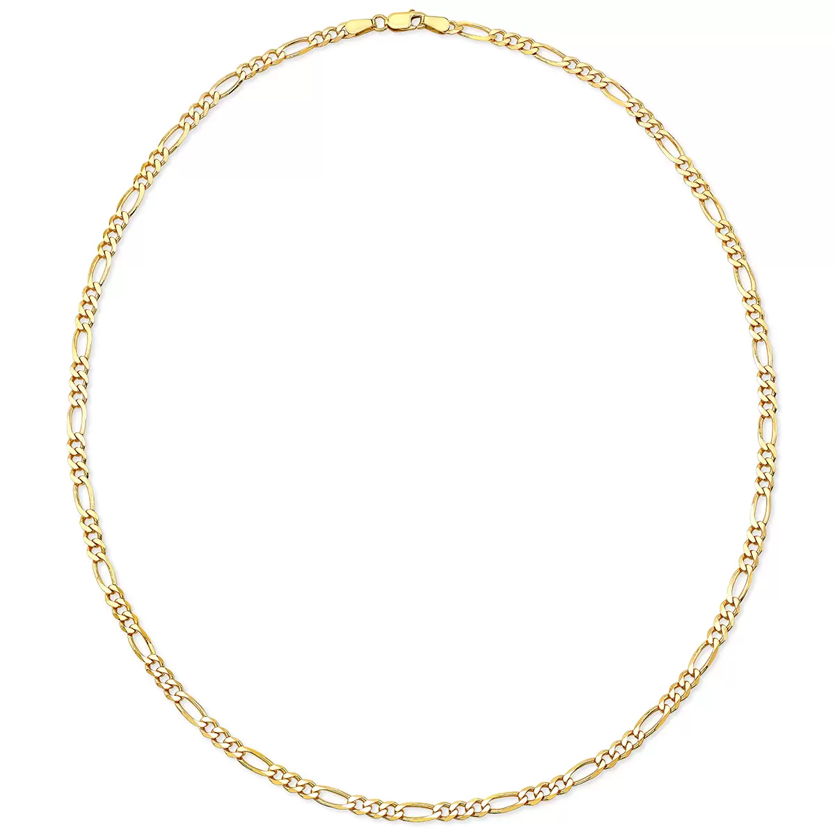 gold necklace on white background