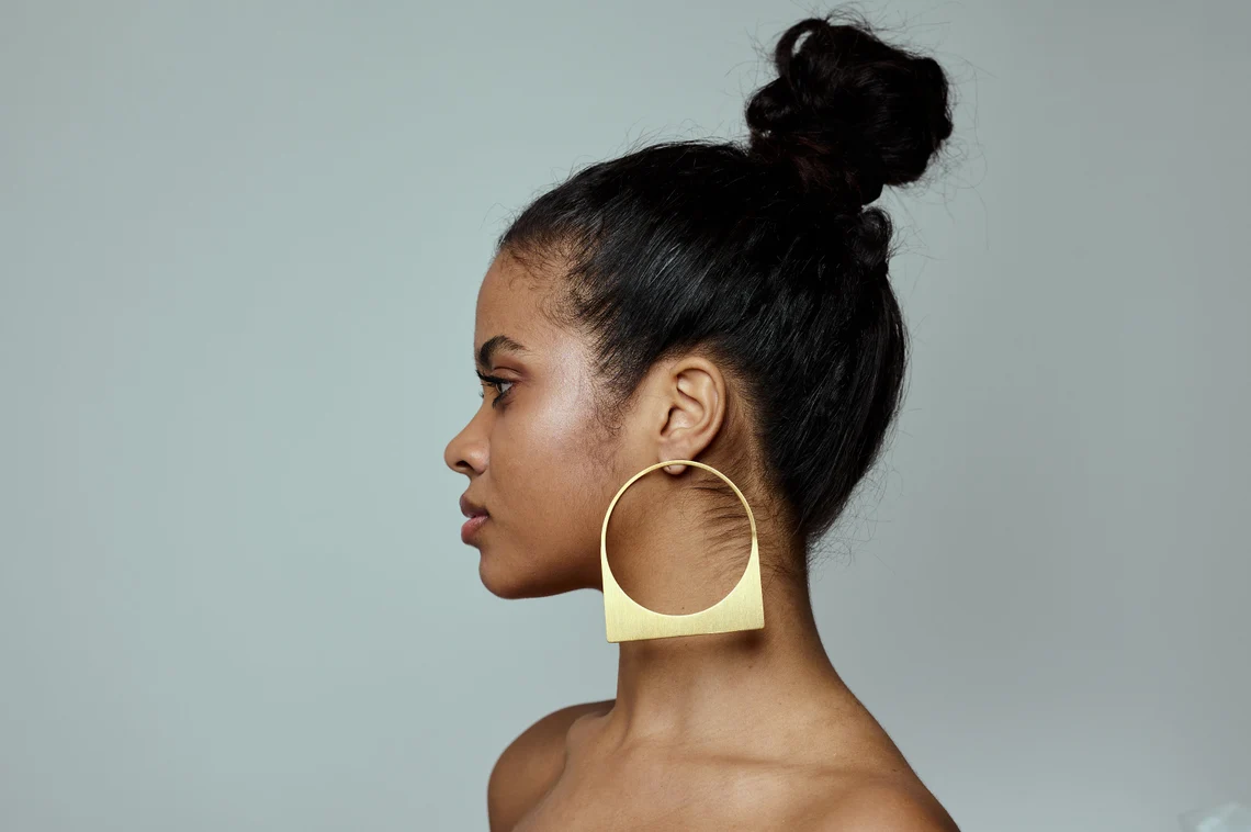 large brass earrings