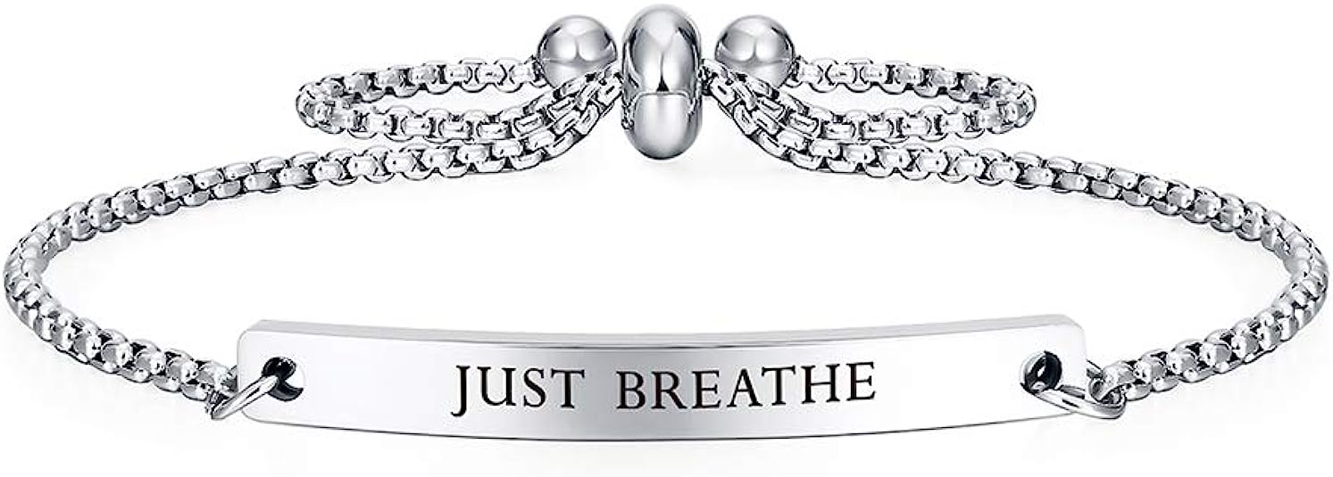 just breathe stainless steel bracelet