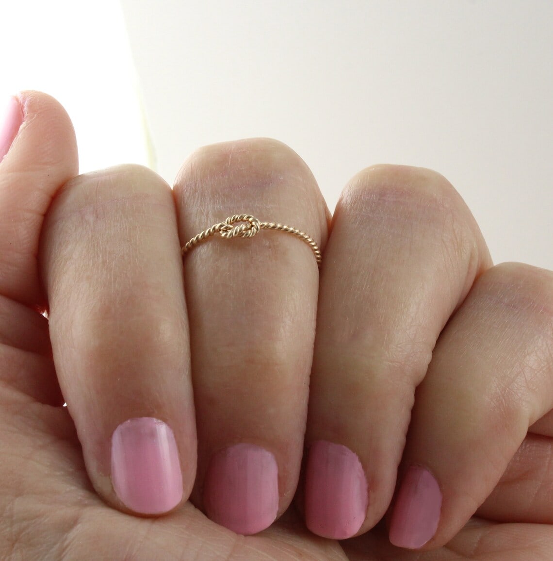Super thin knot gold ring