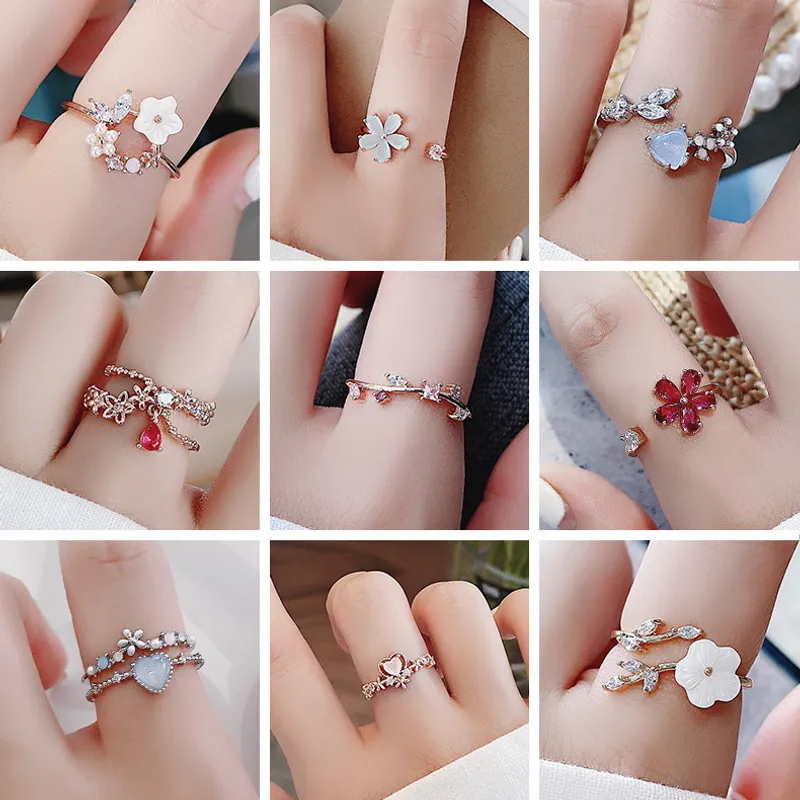 korea fashion diamond crystal rings