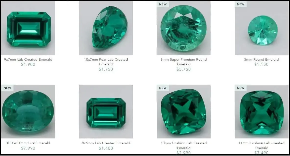 synthetic emerald listing