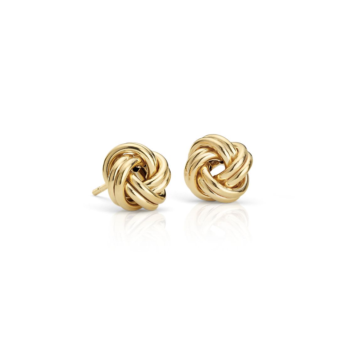 love knot earrings in gold