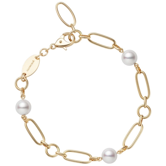 mikimoto gold bracelet with pearls