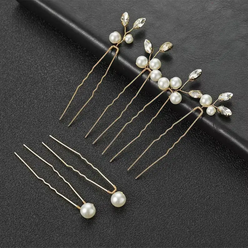 pearl bridal wedding hair pins
