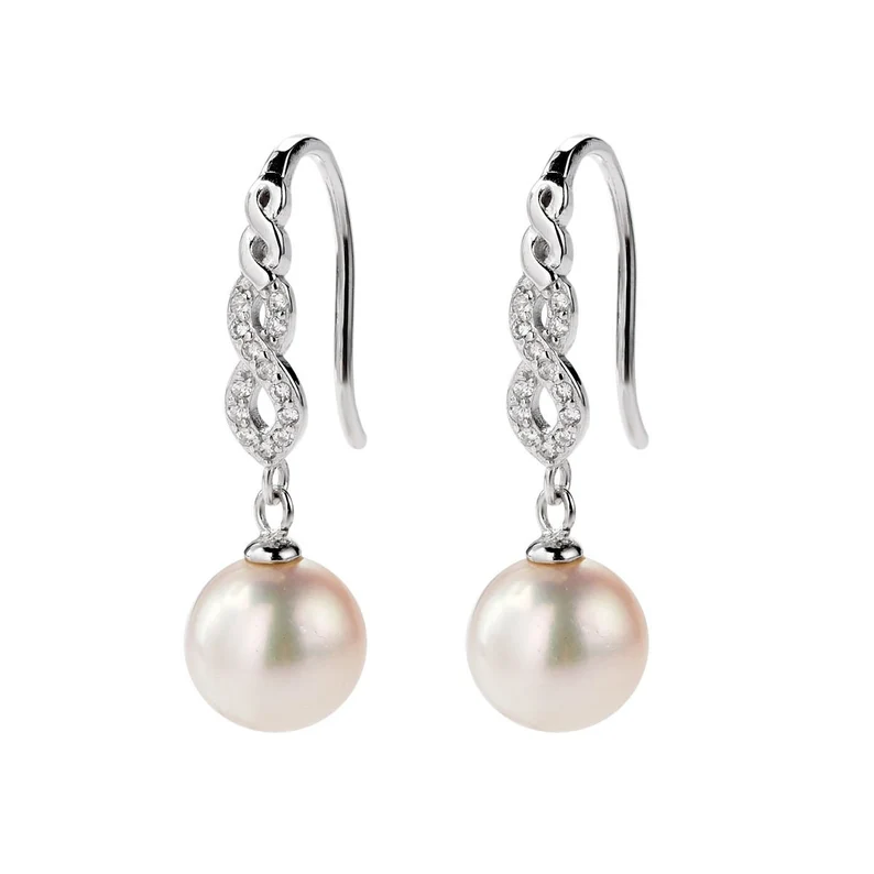 pearl infinity earrings