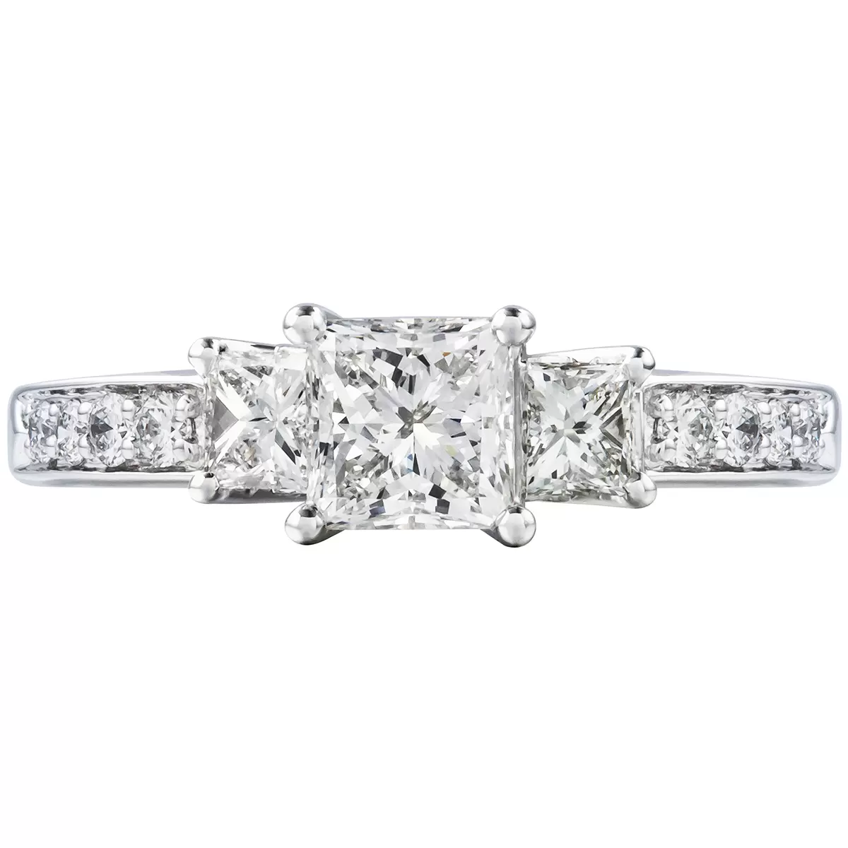 three princess cut diamond ring 