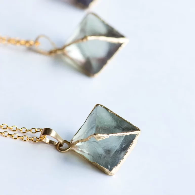 raw fluorite necklace